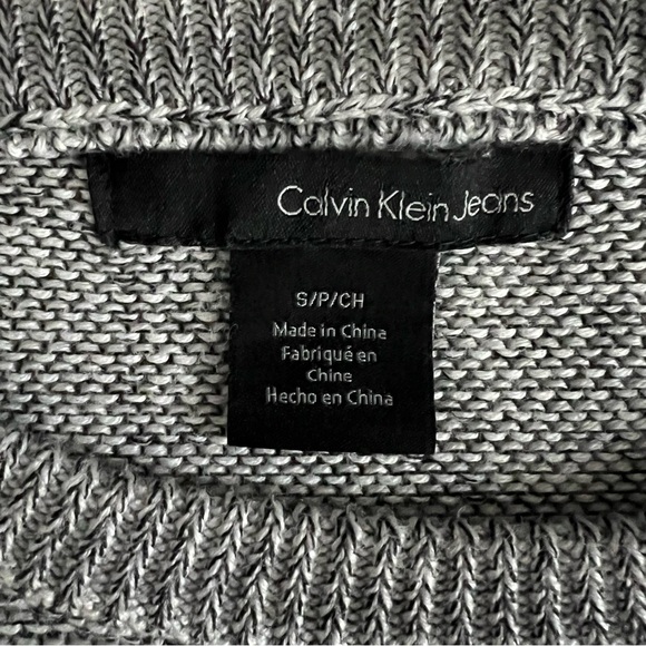 Calvin Klein Sweater Gray Knit Pullover Y2K Retro Cozy Womens Small Winter - Picture 5 of 8